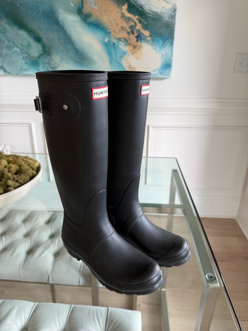Hunter Matte Black Tall Rubber Rain Boots